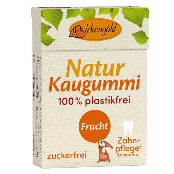 Birkengold Natur Kaugummi Frucht Vegan und Plastikfrei 28g